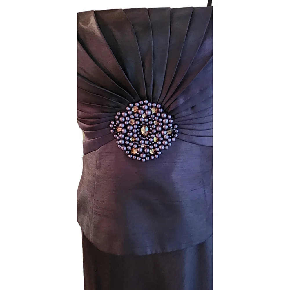 Jessica Howard Formal Evening Gown Dress & Jacket Women's 6 Eggplant Purple - Picture 8 of 16